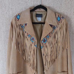 Leather South Western Fringe Jacket by Via Accenti